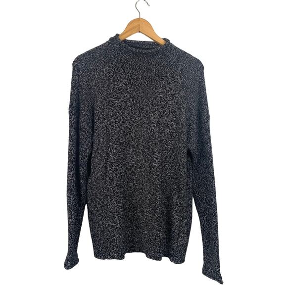 Tahari Sweaters - Tahari Black & Gray Knit Mockneck Sweater
